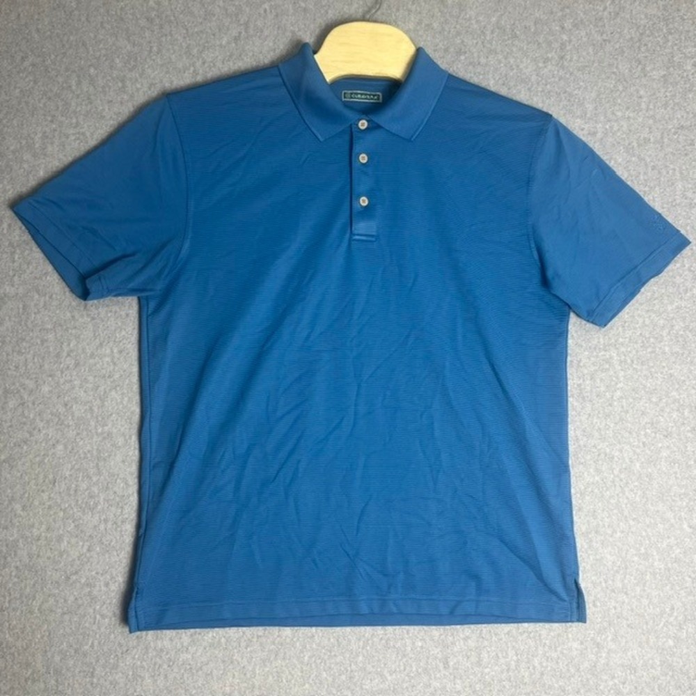 CUBAVERA Men's  Blue Short Sleeve Golf Casual Polo‎ Shirt Size XL